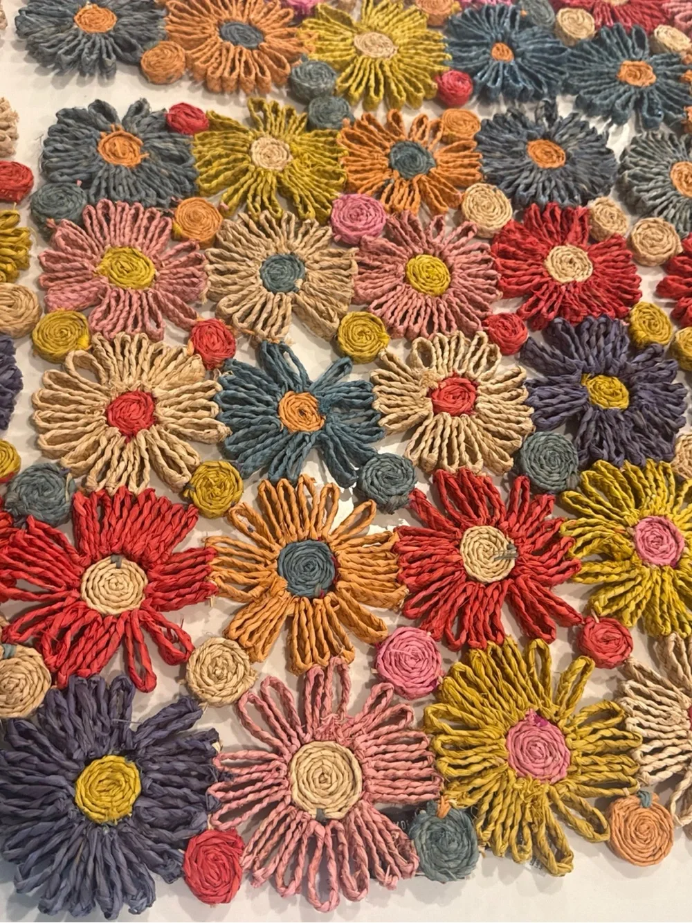 Pottery Barn Payton James Fleur Handwoven Placemat Set Of 6 Multicolor Floral